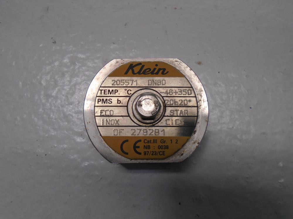 Klein 3" 150# CF8M Globe Valve 205571